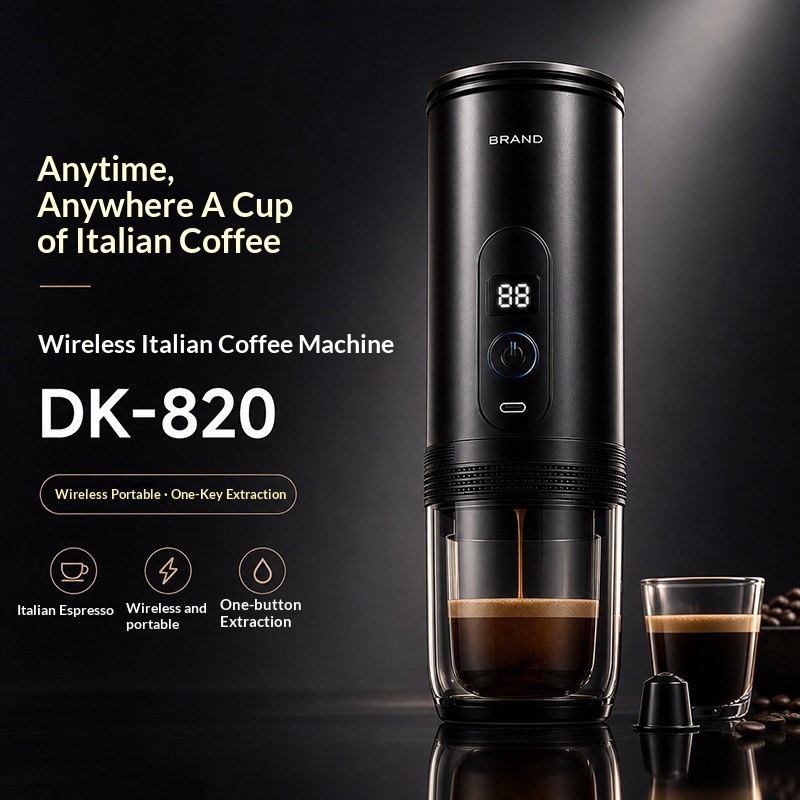 Portable Fully Automatic Italian Pump-Pressure Cordless Capsule Coffee Machine