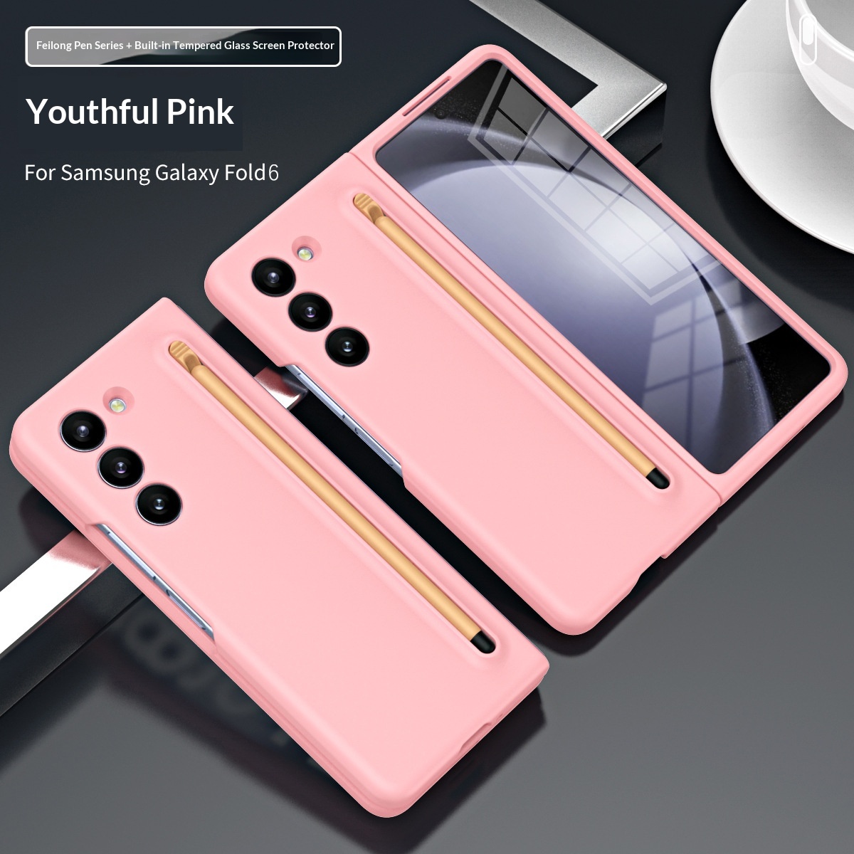 Phone Case With A Skin-feel Hard Shell Pen Slot Storage Strap And Stylus Protection 3