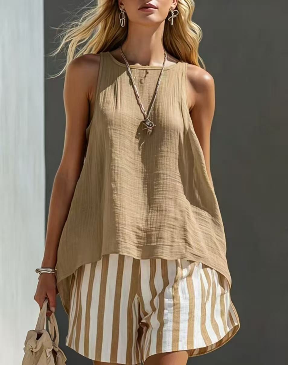 Women's V-Neck Long-Sleeve Loose-Fit Button-Up Shirt in Black – solid color cotton linen casual