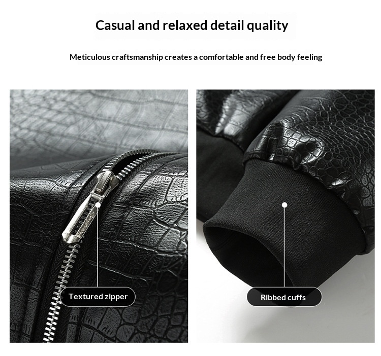 Slim Fit Synthetic Leather Jacket for Men, Ultra-Short Slim Fit Synthetic Leather Jacket for Men, Ultra-Short