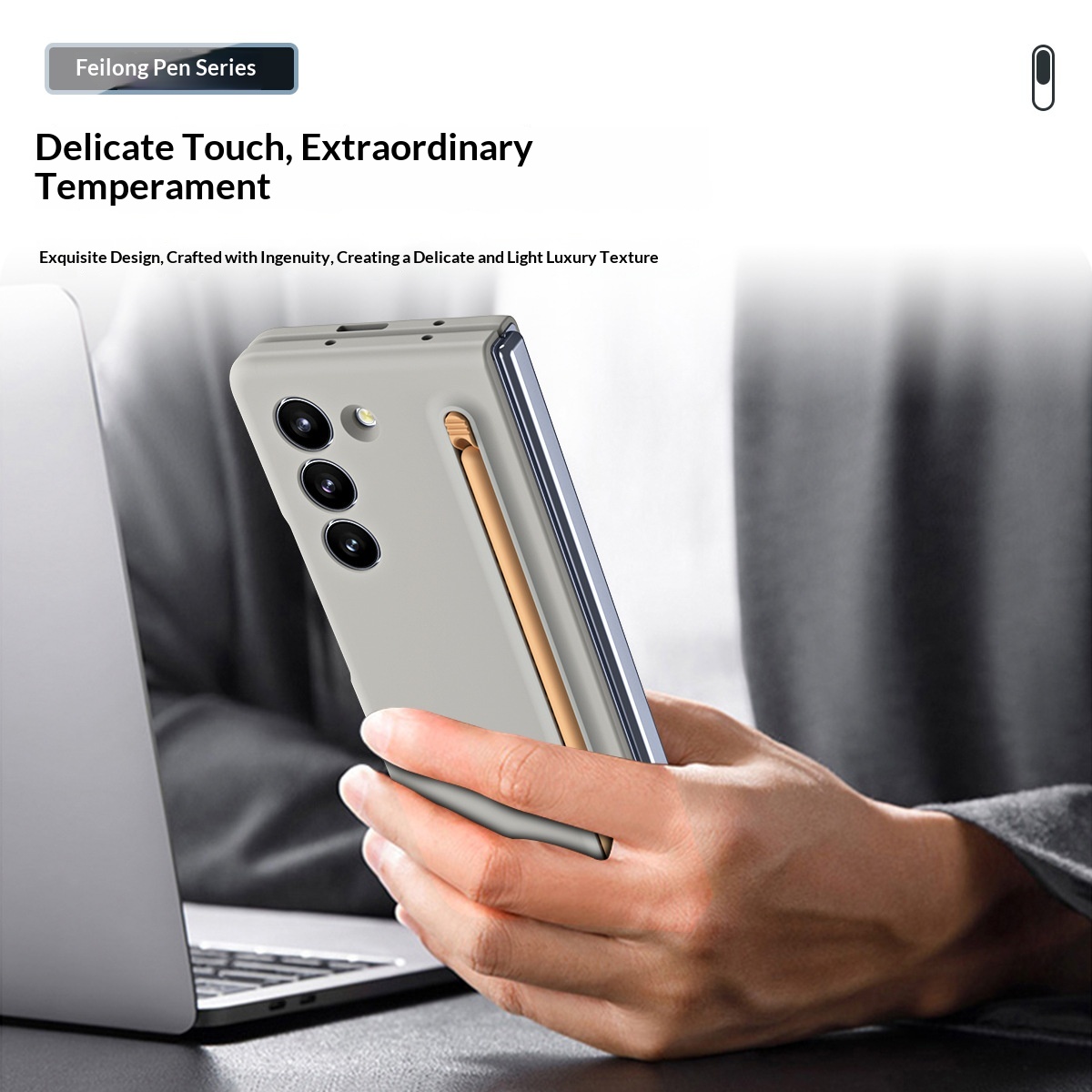 Phone Case With A Skin-feel Hard Shell Pen Slot Storage Strap And Stylus Protection 8