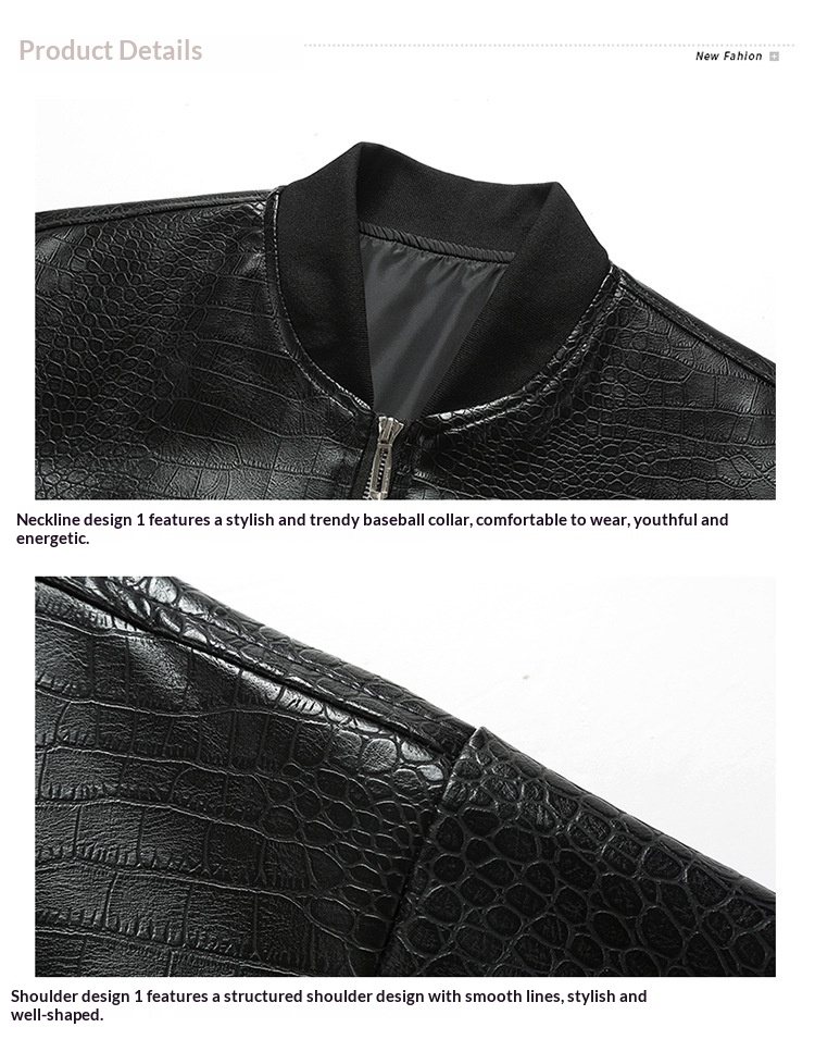 Slim Fit Synthetic Leather Jacket for Men, Ultra-Short Slim Fit Synthetic Leather Jacket for Men, Ultra-Short