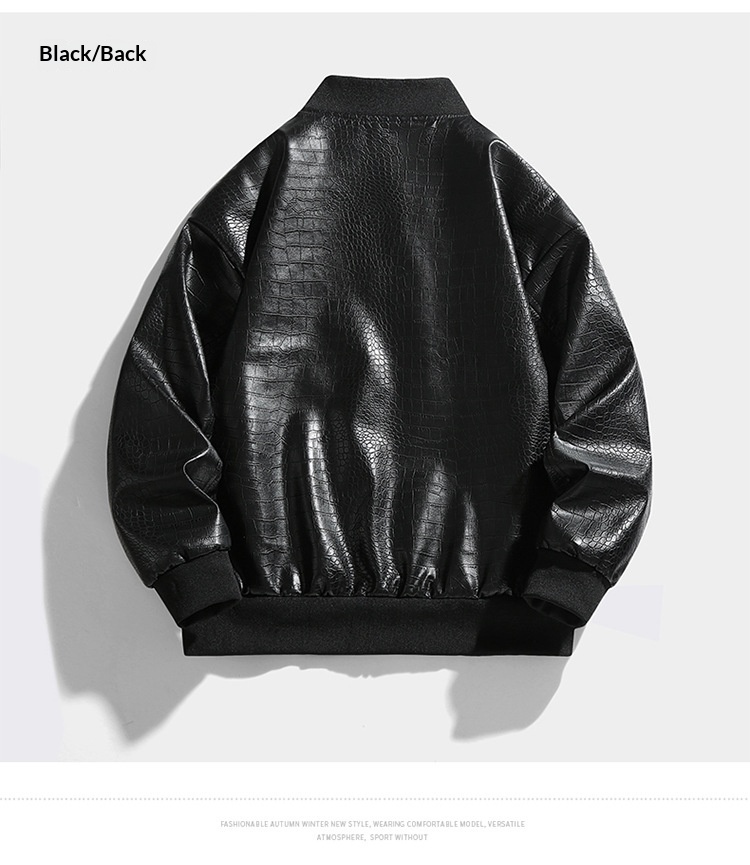 Slim Fit Synthetic Leather Jacket for Men, Ultra-Short Slim Fit Synthetic Leather Jacket for Men, Ultra-Short