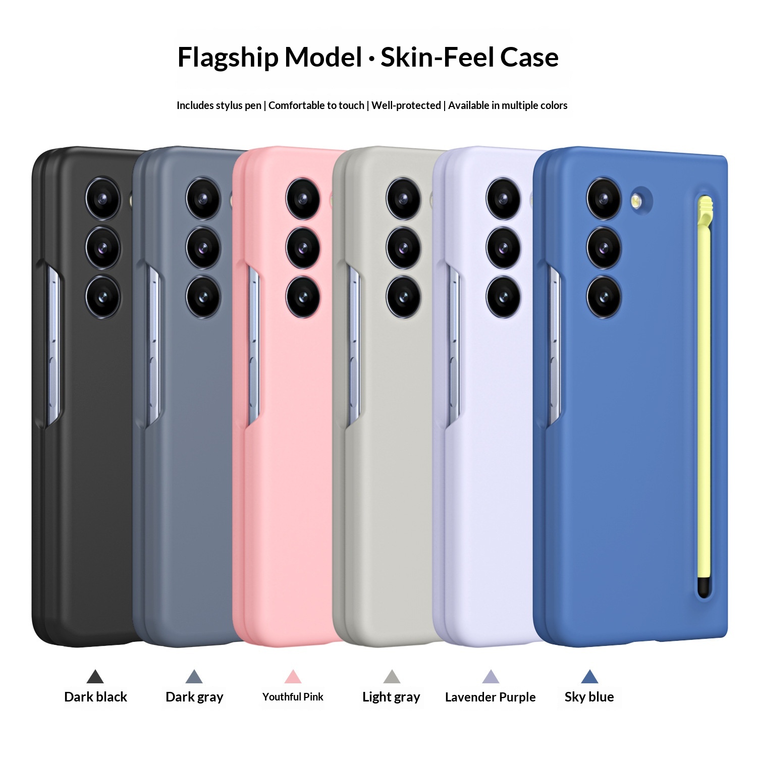 Phone Case With A Skin-feel Hard Shell Pen Slot Storage Strap And Stylus Protection 5