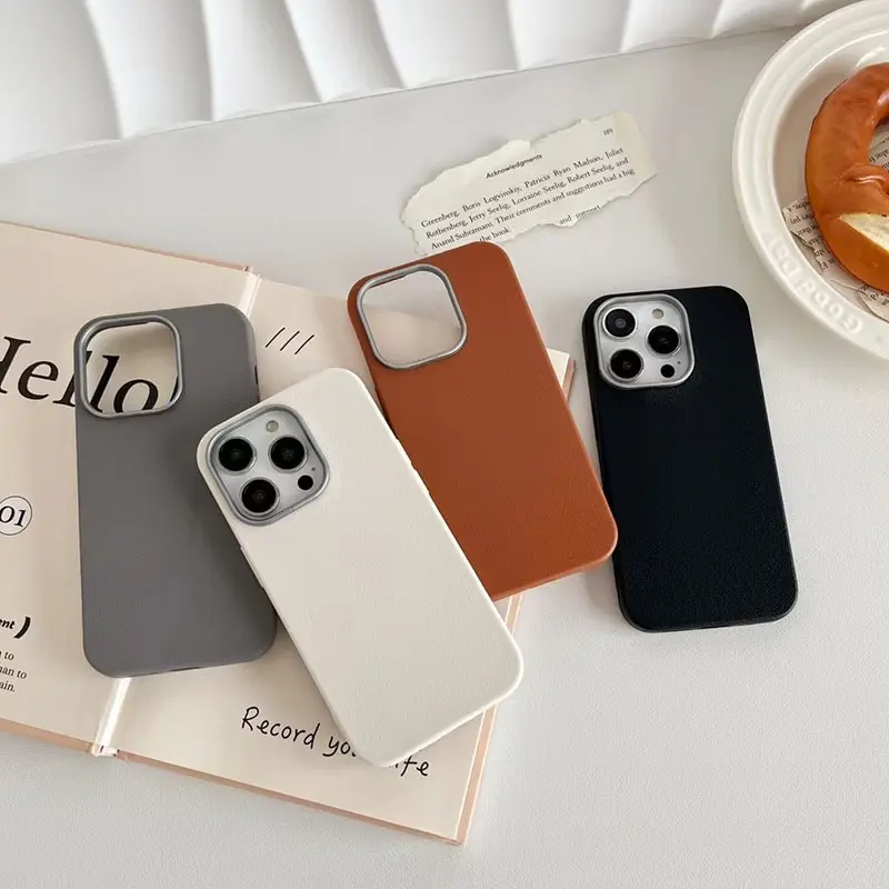 Phone Case Best-selling Plain Leather In Solid