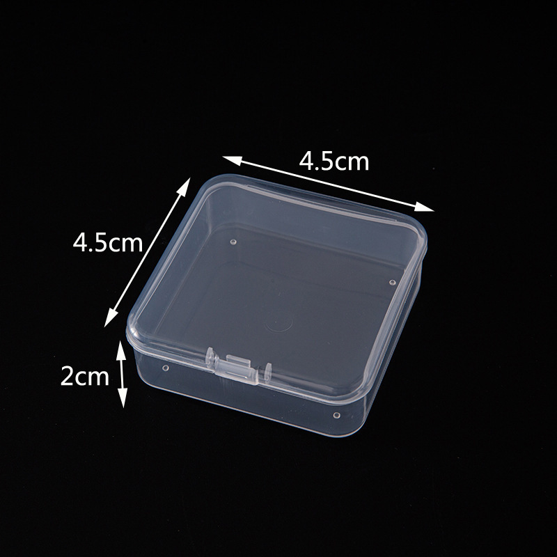Square Transparent Storage Nail Art And Jewelry Organizer Parts Storage Flip-top Plastic Packaging Box