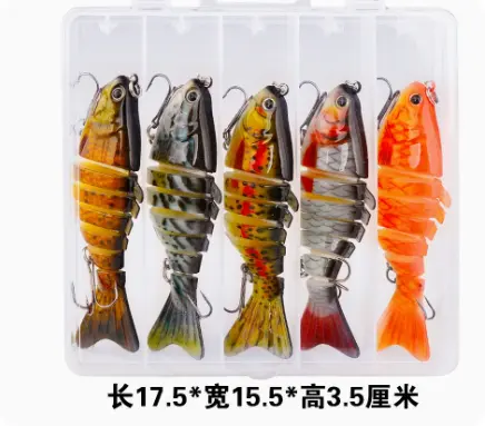 10cm Lure Fishing Bait Plastic Hard Bait Multi-Section Fish With 7 Segments