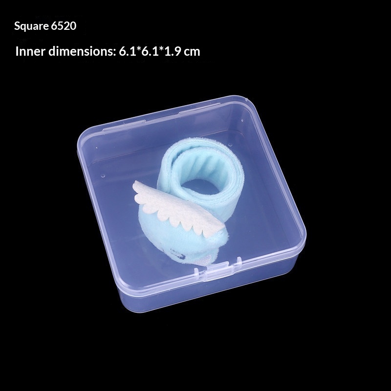 Square Transparent Storage Nail Art And Jewelry Organizer Parts Storage Flip-top Plastic Packaging Box