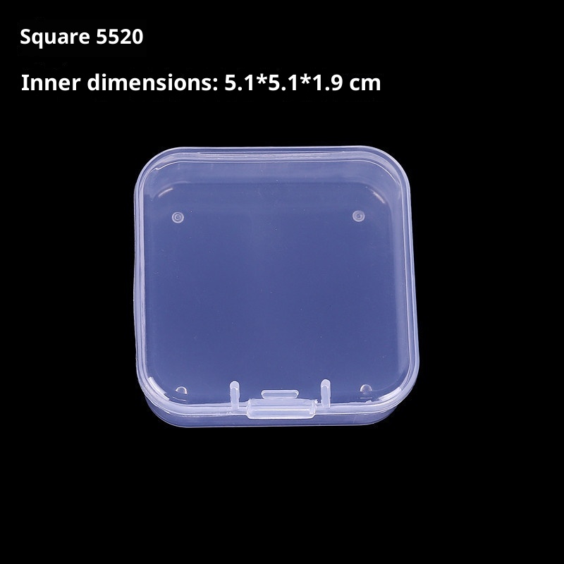 Square Transparent Storage Nail Art And Jewelry Organizer Parts Storage Flip-top Plastic Packaging Box
