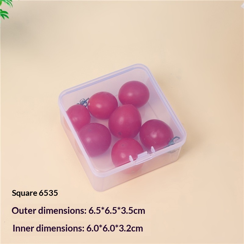 Square Transparent Storage Nail Art And Jewelry Organizer Parts Storage Flip-top Plastic Packaging Box
