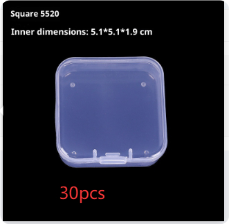 Square Transparent Storage Nail Art And Jewelry Organizer Parts Storage Flip-top Plastic Packaging Box