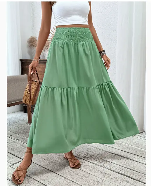 Small Floral Three-layer Long Patchwork Skirt