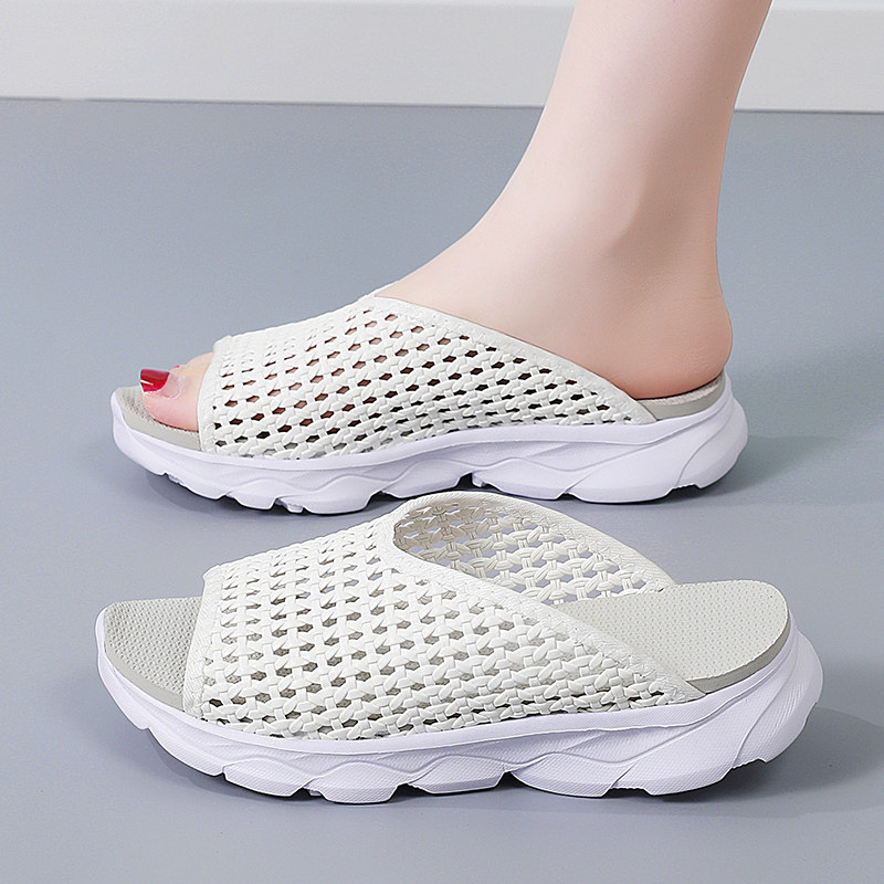 Womens Mesh Hollowed-out Breathable Half-slippers