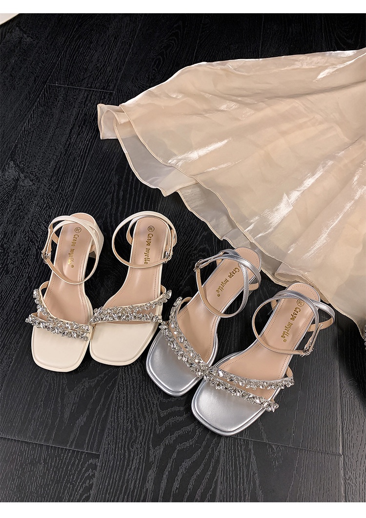 Rhinestone Sandals Side View – Sarah Express
