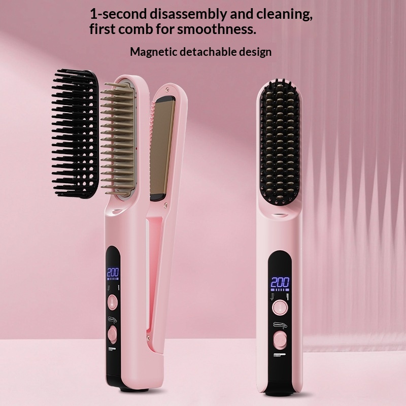 Multi-functional Curling And Straightening Iron With One-touch Styling Hair Protection And A Detachable Design