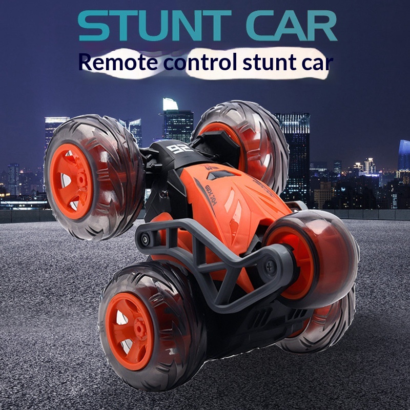 Spin-and-roll Remote-controlled Stunt Car With Drop-resistant Construction And Vacuum Tires