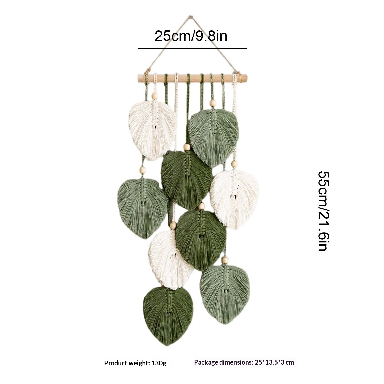 Handwoven Cotton Leaf Wall Tapestry, picture 4 of 4