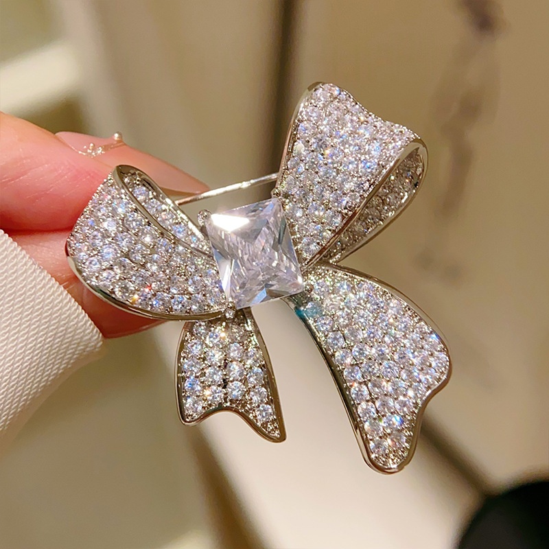 Bow Brooch with Rhinestones, picture 3 of 5