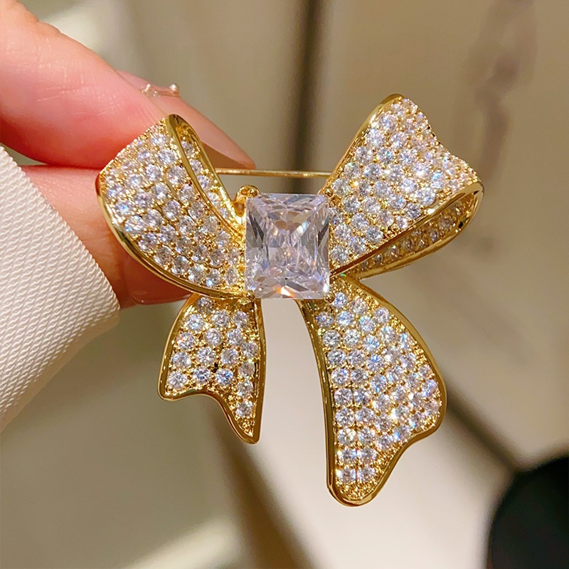 Bow Brooch with Rhinestones, picture 2 of 5