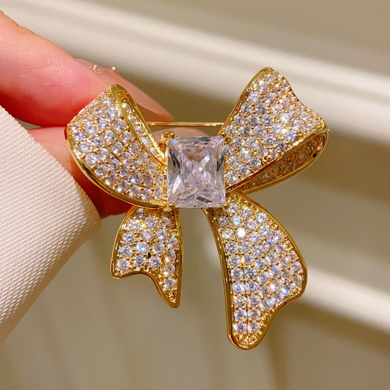 Bow Brooch with Rhinestones, picture 4 of 5