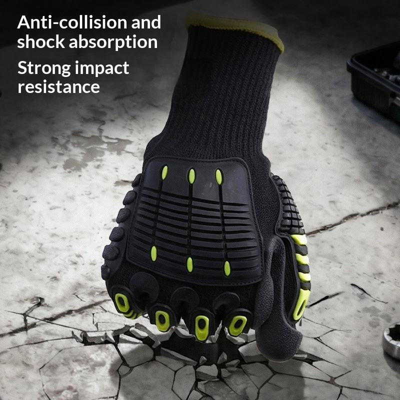 TPR Mechanical Construction Industry Palm Anti-vibration Gloves 4