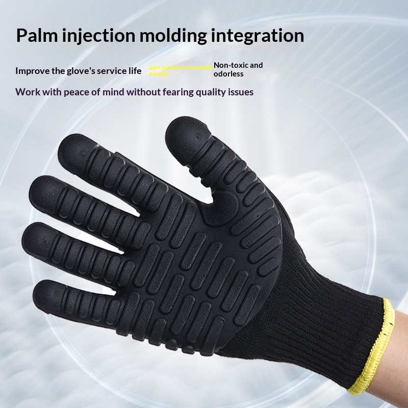 TPR Mechanical Construction Industry Palm Anti-vibration Gloves 5