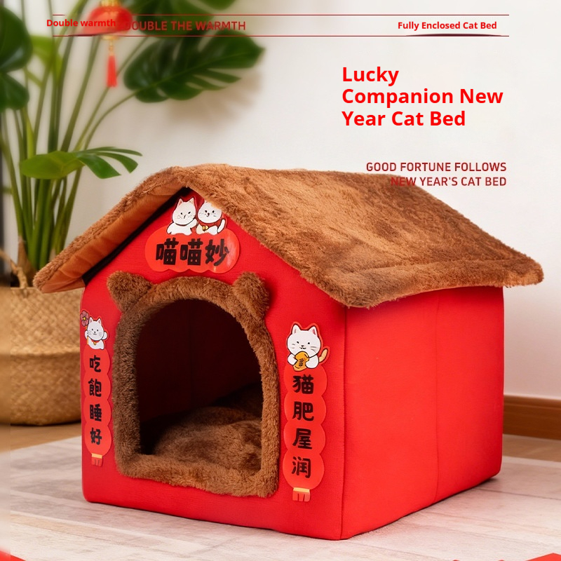 Thickened Semi-enclosed Cat House For Winter