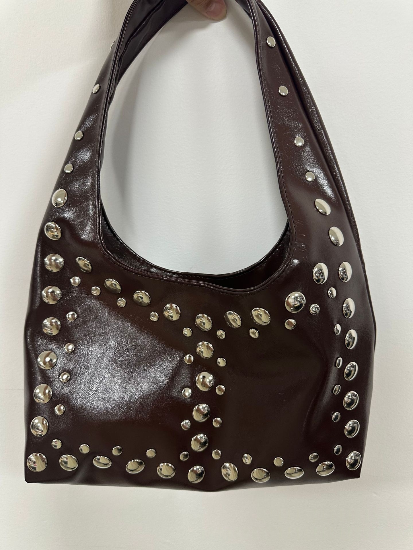 Faux Leather Crescent Shoulder Bag, picture 5 of 5