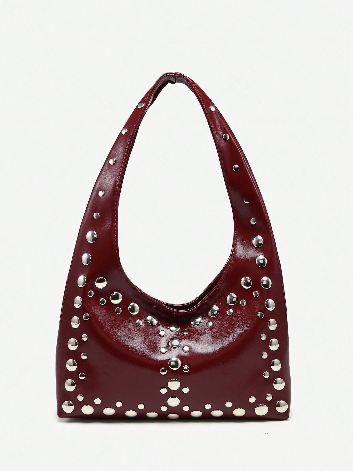 Faux Leather Crescent Shoulder Bag