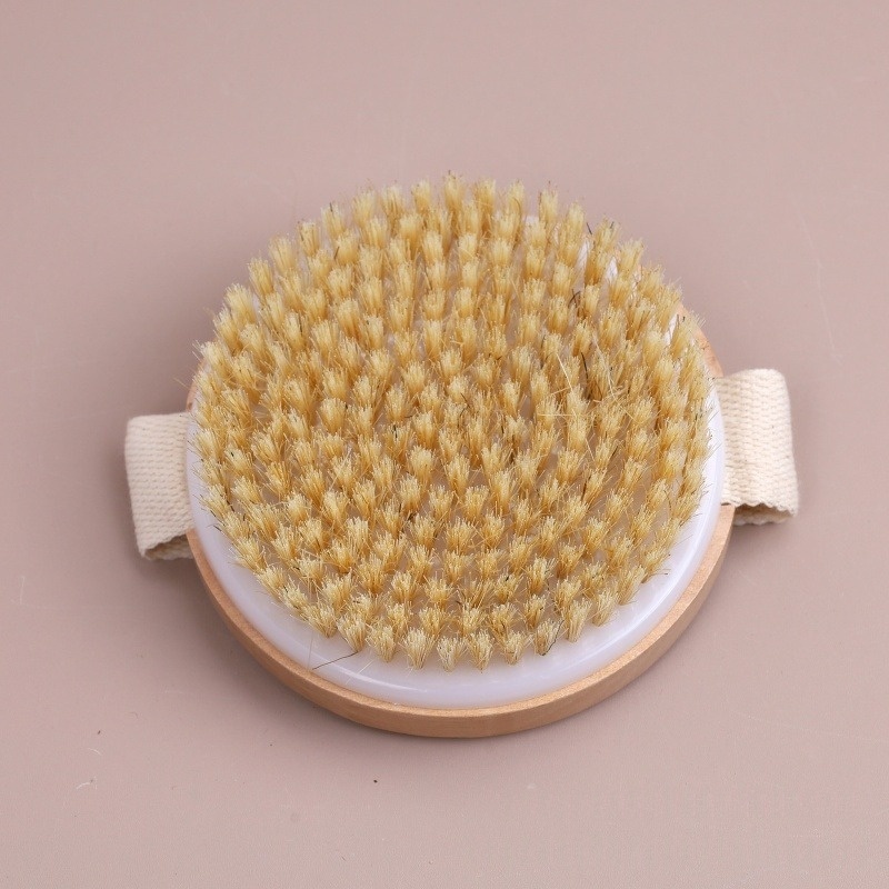 Pig-bristle Bath Brush Large Size Round Head Massage Brush