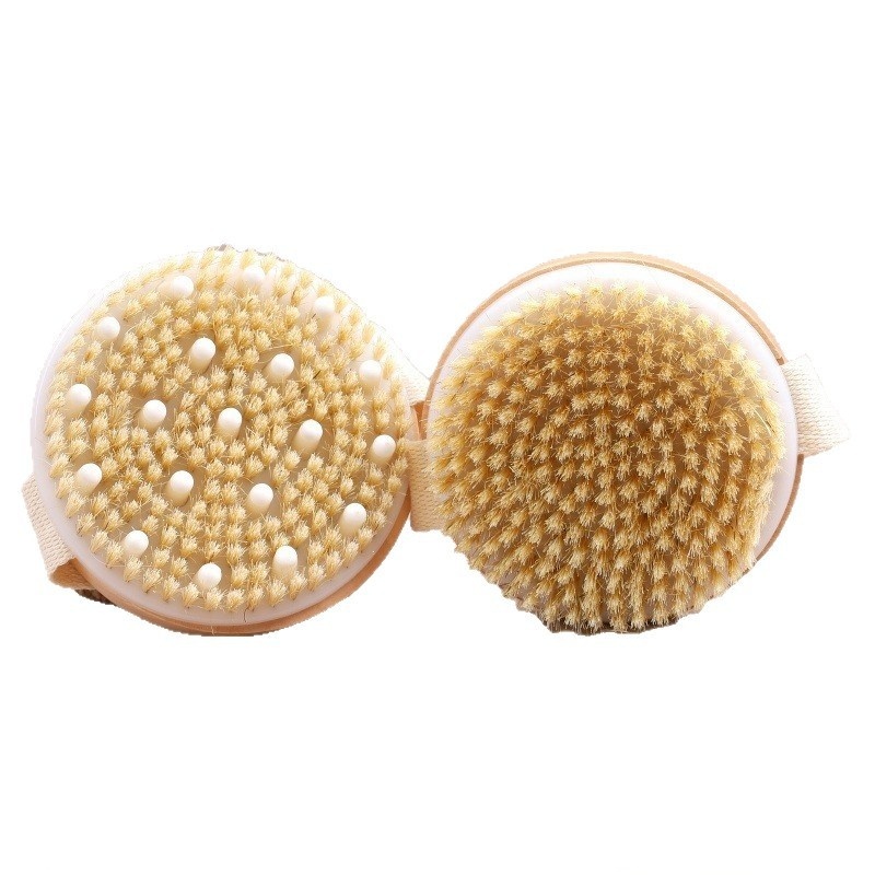 Pig-bristle Bath Brush Large Size Round Head Massage Brush