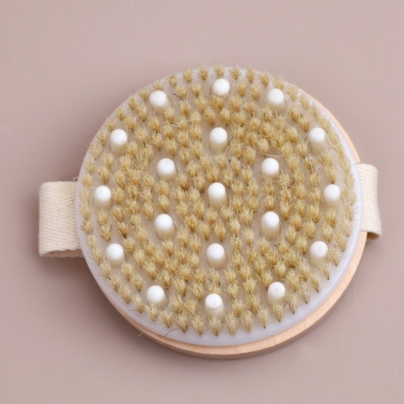 Pig-bristle Bath Brush Large Size Round Head Massage Brush