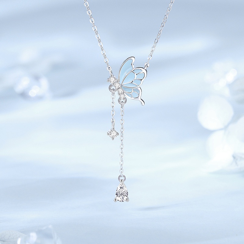 New Original Luminous Stainless Steel Dancing Butterfly Necklace