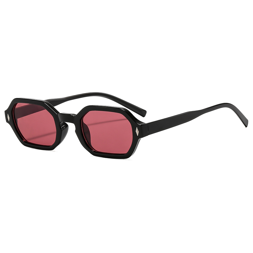 Polygonal small-frame sunglasses in transparent gray – minimalist unisex eyewear