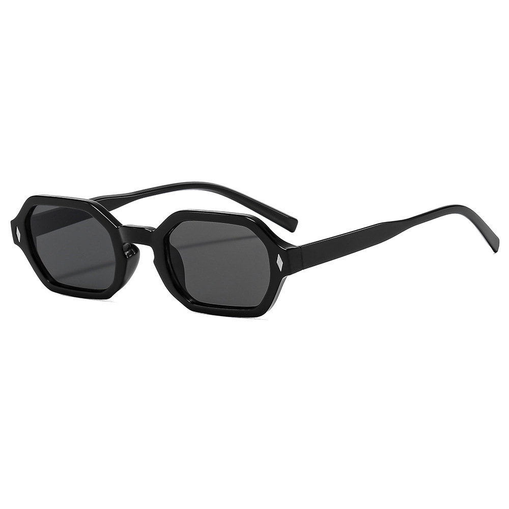 Small-frame polygonal sunglasses styled for travel – unisex UV protection eyewear