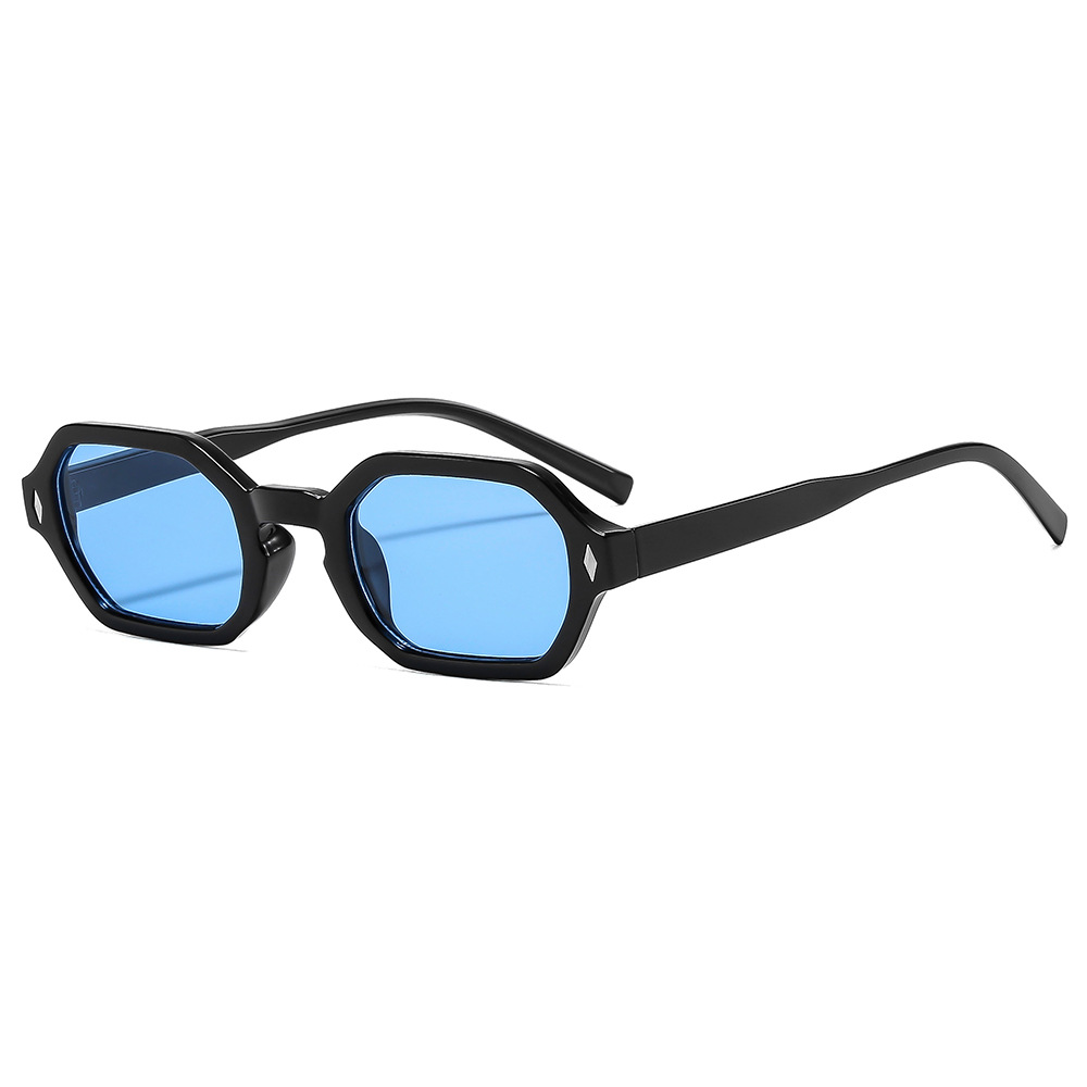Polygonal hexagonal sunglasses – European American style fashion accessories