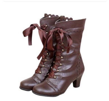 Ribbon-Trimmed Chunky-Heel Boots
