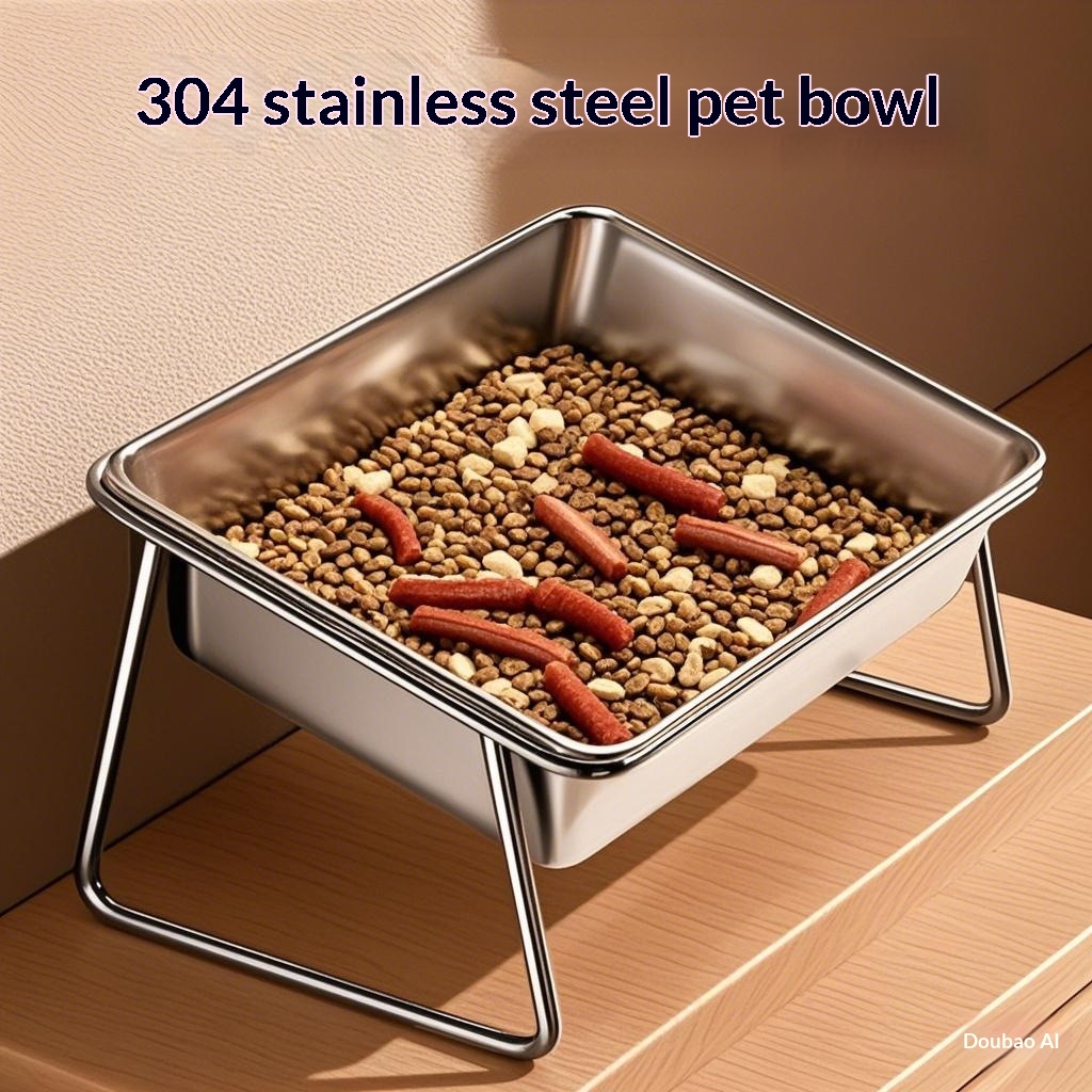 Dust-proof Dog Food And Water Bowl With Stand
