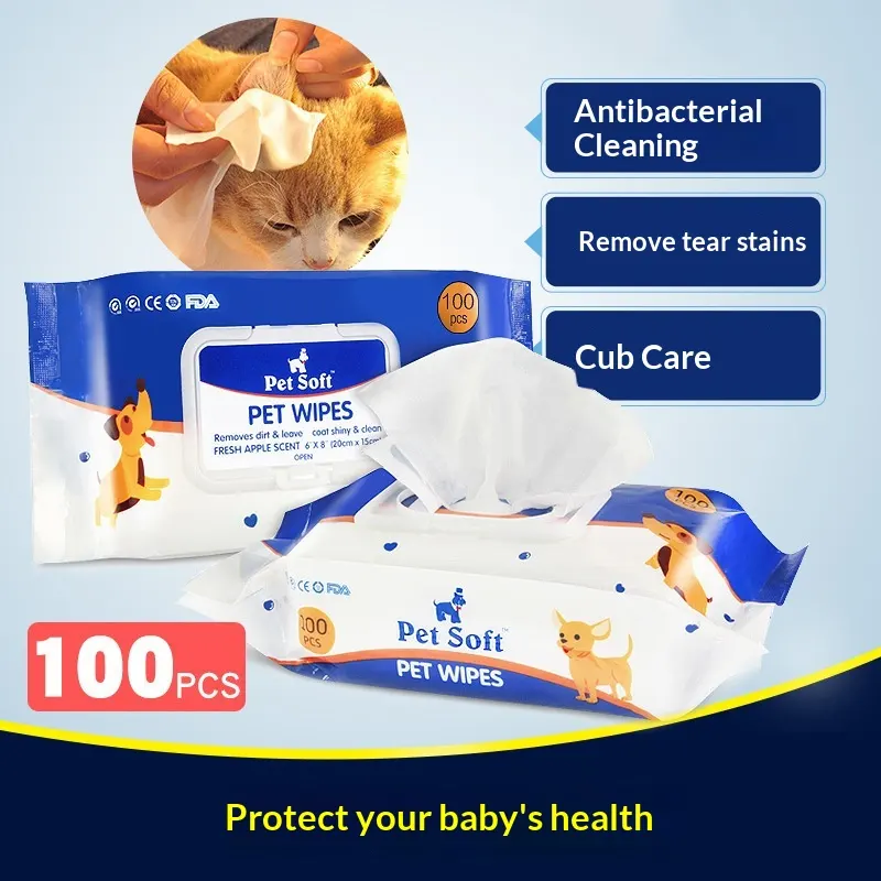 Pet Odor-removing Wet Wipes for Cats and Dogs
