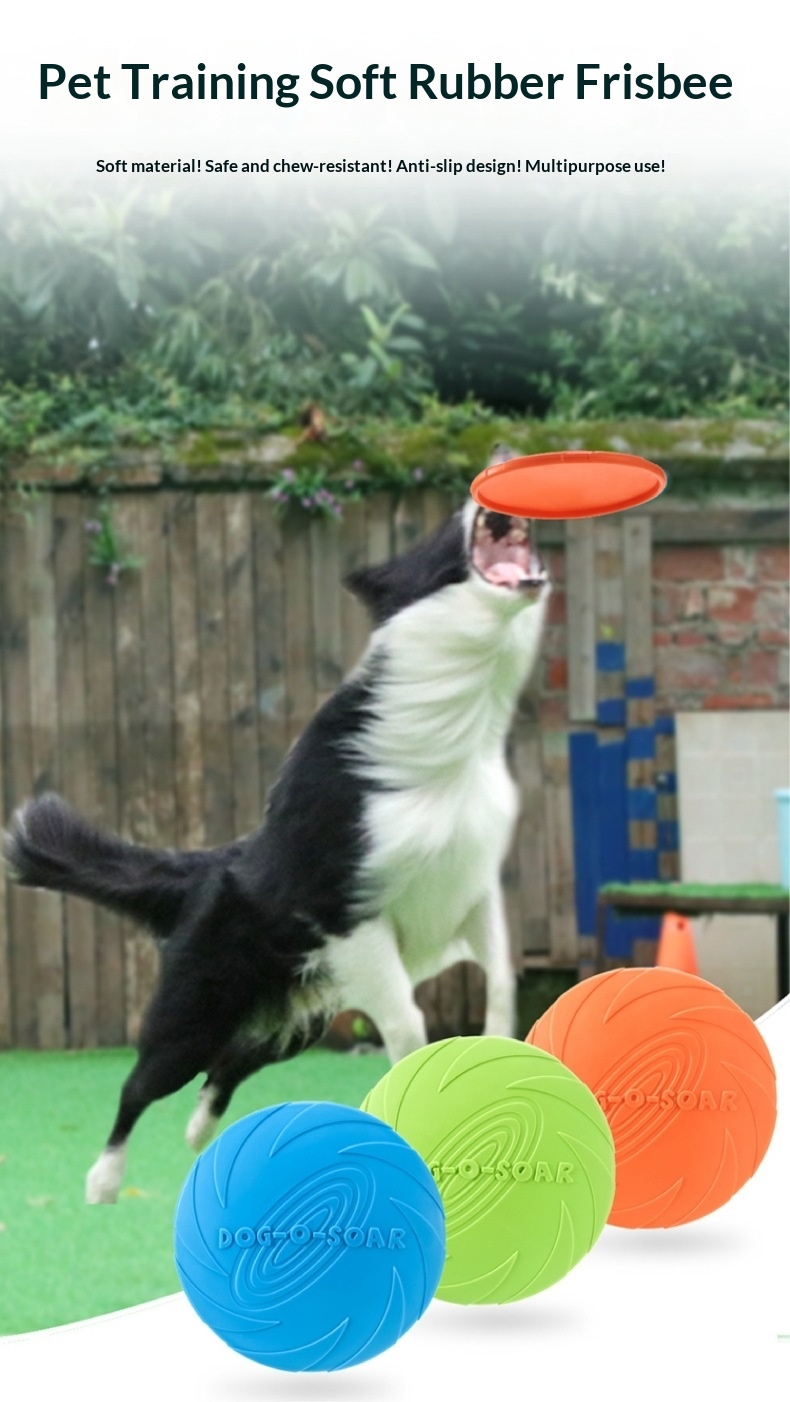 Dog catching Dog-O-Soar dog frisbee toy mid-air in garden