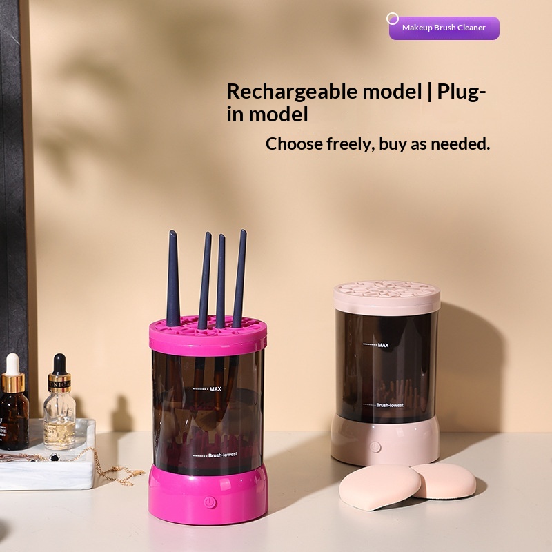 Portable Makeup Brush Storage And Cleaning Device
