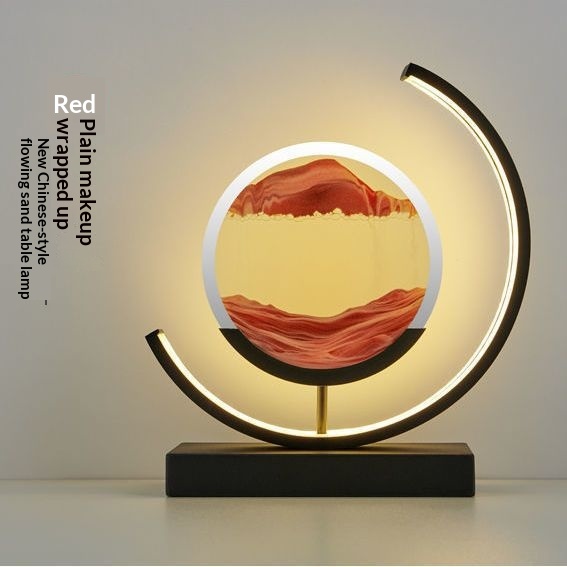 Glass Quicksand Painting Table Lamp, Creative Stress-relief For The Office And Home