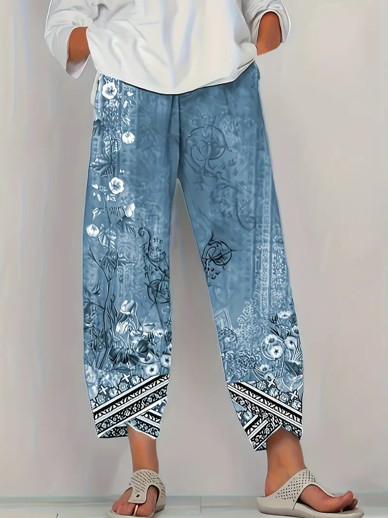 Womens Loose-fitting Casual Printed Pants thumbnail 3