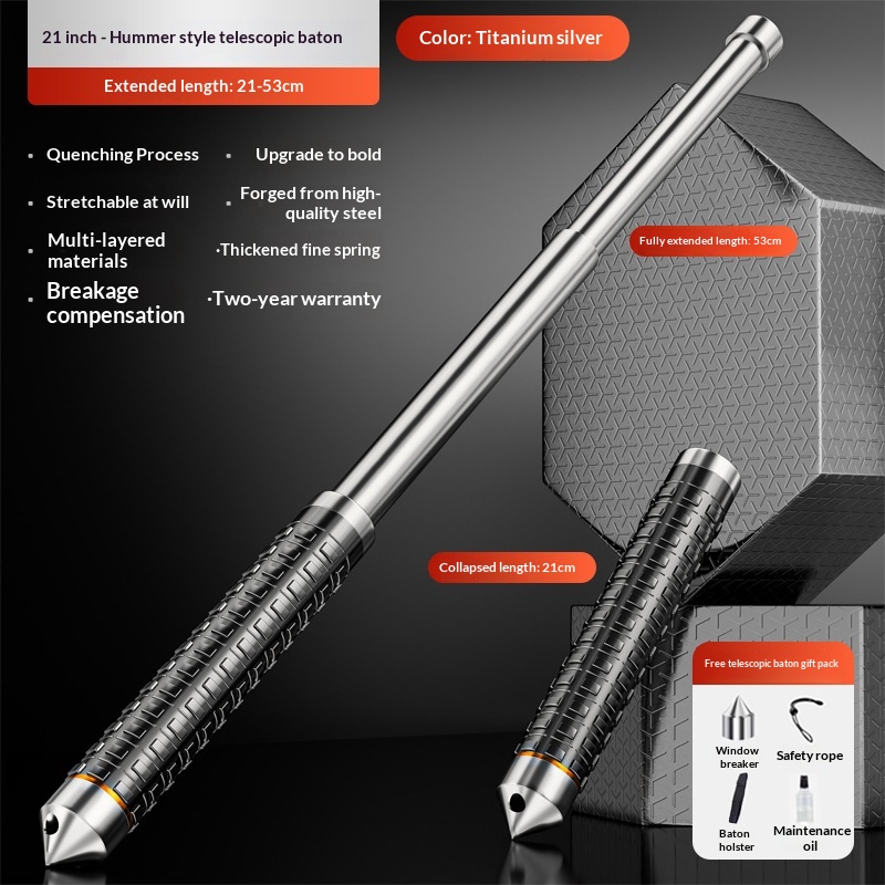 Automatic Spring-loaded Extendable Baton For Self-defense thumbnail 6