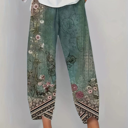 Womens Loose-fitting Casual Printed Pants