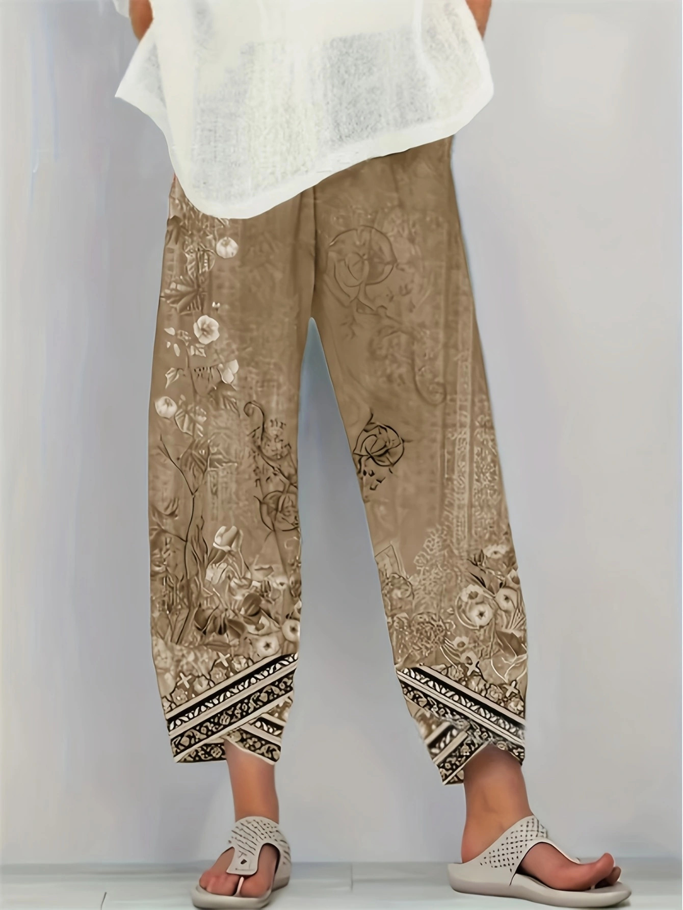 Womens Loose-fitting Casual Printed Pants thumbnail 7