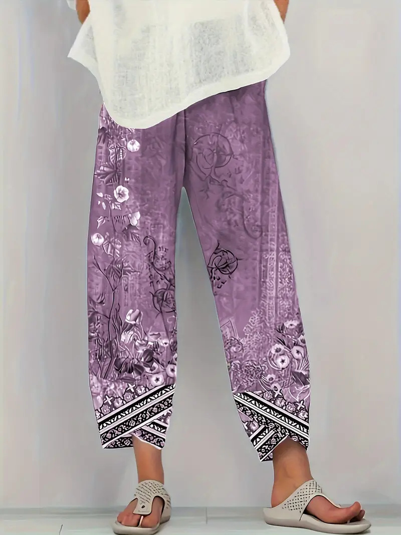 Womens Loose-fitting Casual Printed Pants thumbnail 5