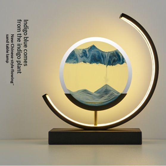 Glass Quicksand Painting Table Lamp, Creative Stress-relief For The Office And Home