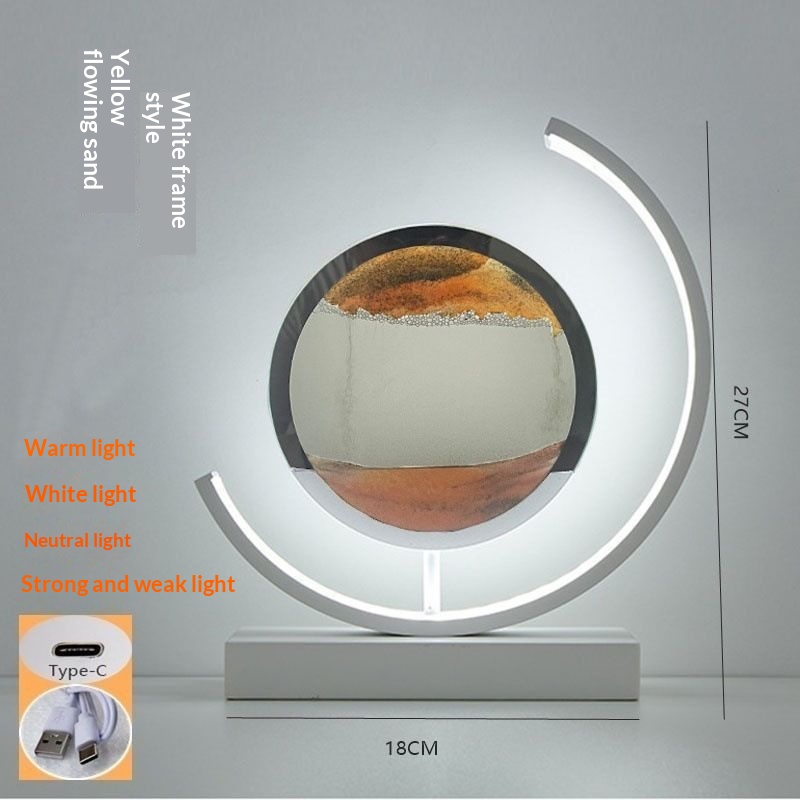 Glass Quicksand Painting Table Lamp, Creative Stress-relief For The Office And Home