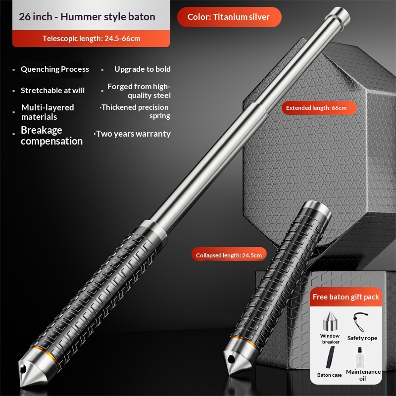 Automatic Spring-loaded Extendable Baton For Self-defense thumbnail 7